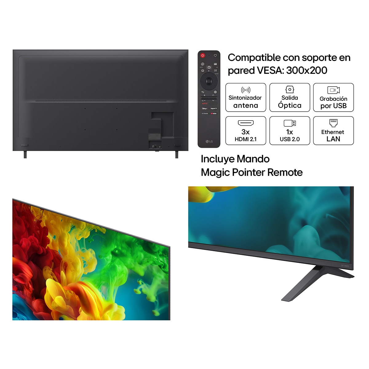 TV QNED evo Mini LED 189 cm (75") LG 75QNED82B6A 4K, Smart TV, AI, QNED82 Gris oscuro / Negro Gris oscuro / Negro-3