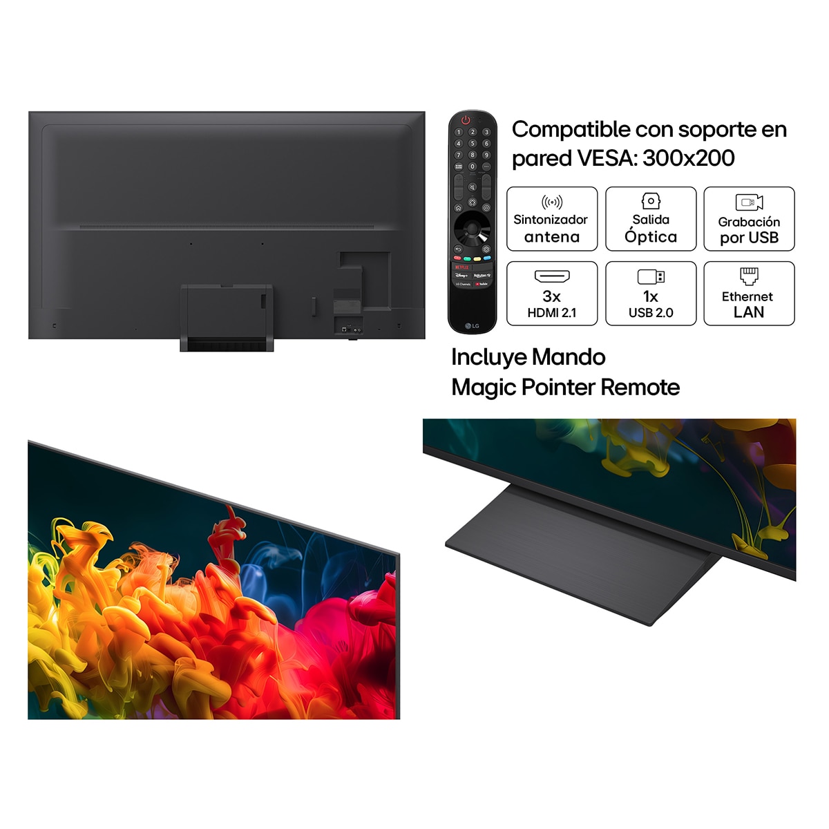 TV QNED evo Mini LED 189 cm (75") LG 75QNED8EB3A 4K, Smart TV, AI, QNED8E Gris oscuro / Negro-3