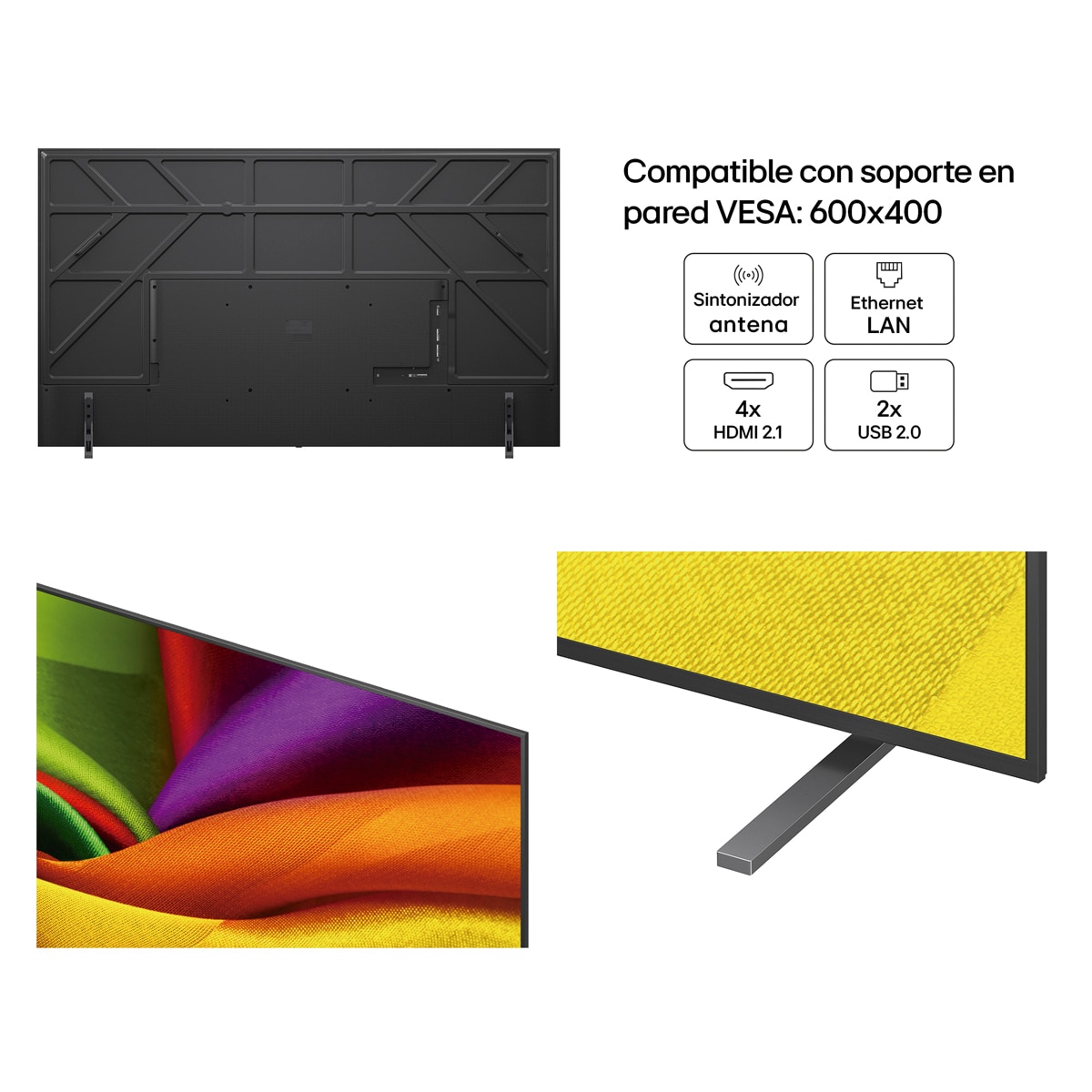TV LED 249 cm (98") LG 98NU900B6LB Nano 4K UHD, Smart TV, AI, NU90 - Gris oscuro / Negro Gris oscuro / Negro-3