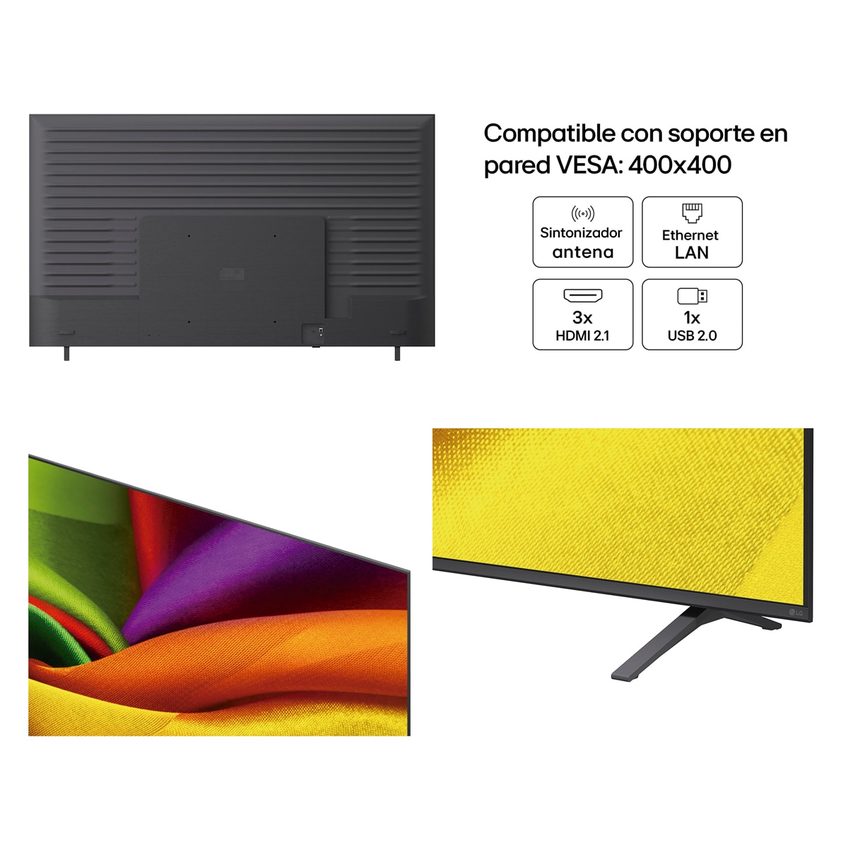Smart TV LG NANO 4K UHD AI NU90 215 cm (85") 85NU900B6LA 4K 2026 Gris oscuro / Negro-3
