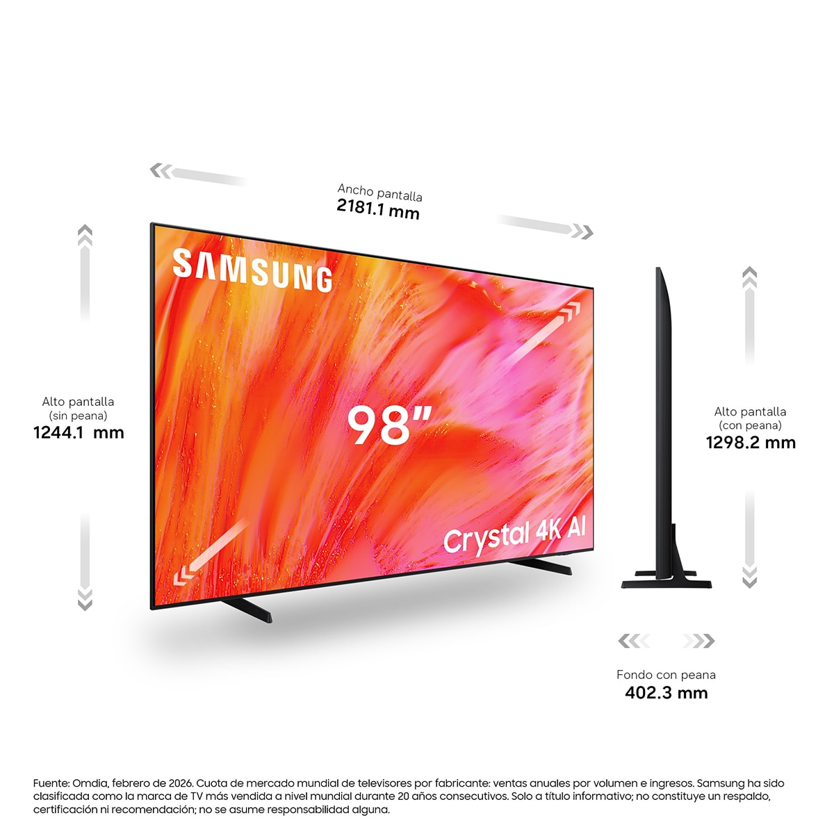 TV LED 248cm (98") Samsung TU98U9005HUXXC 4K Smart TV con Vision AI Companion - Negro Negro-2
