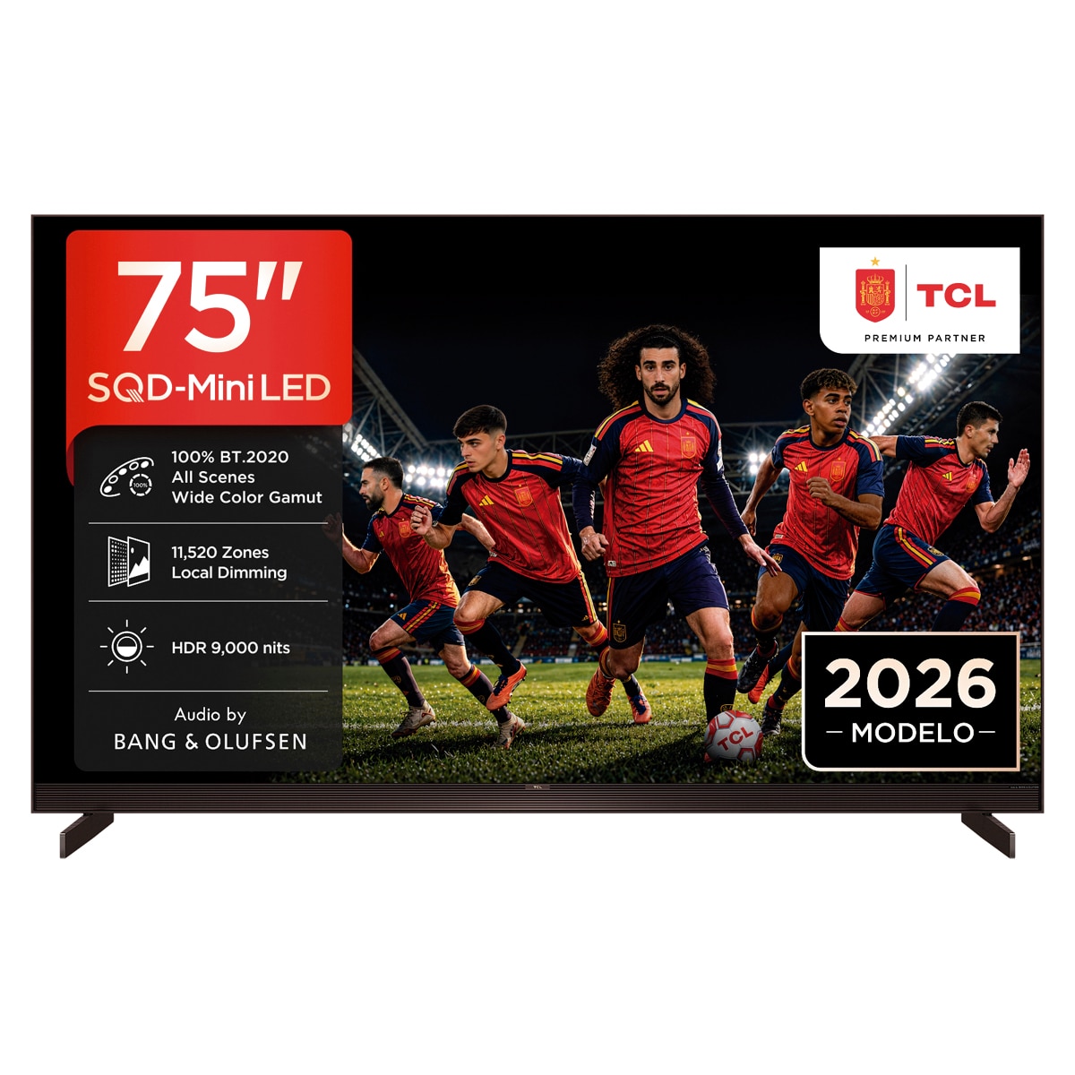 Imagem 0 de TV SQD-MiniLED 75" (189 cm) TCL 75X11L, 4K UHD, 9000 nits, Smart Google TV, 144 Hz, Dolby Vision & Atmos, Áudio da Bang & Olufse - Aço Escuro