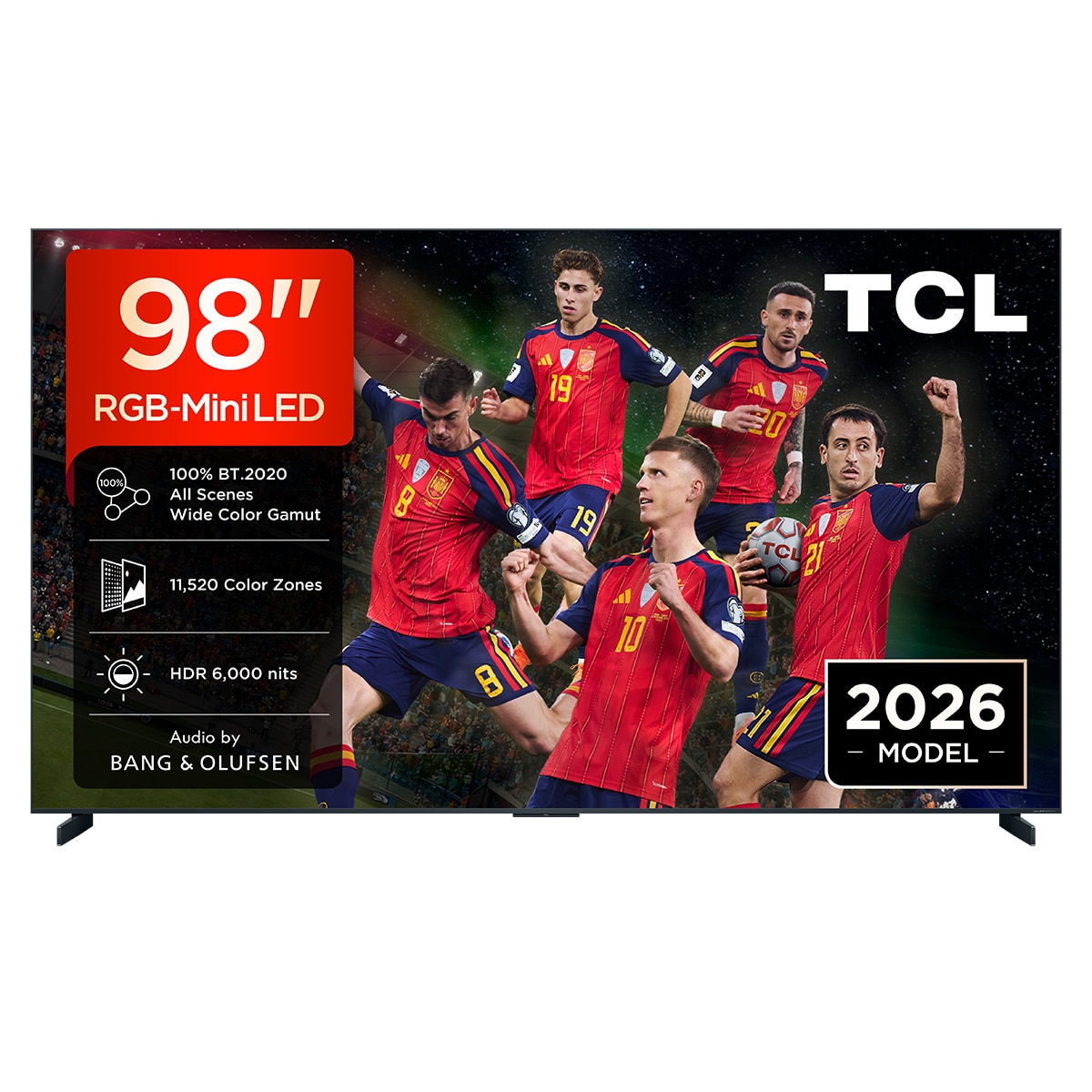 Imagem 0 de TV RGB-MiniLED 98" (248 cm) TCL 98RM9L, 4K HDR 6000 nits, Google TV, Dolby Vision IQ & Atmos, Áudio da Bang & Olufsen, 144 Hz - Aço Escuro