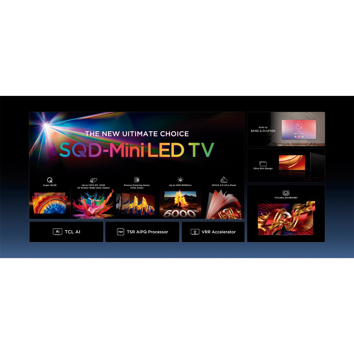 TV SQD-MiniLED 248cm (98") TCL 98C8L, 4K HDR 6000 nits, Google TV, 144Hz, Dolby Vision & Atmos, Audio by Bang & Olufsen - Acero oscuro Acero oscuro-3