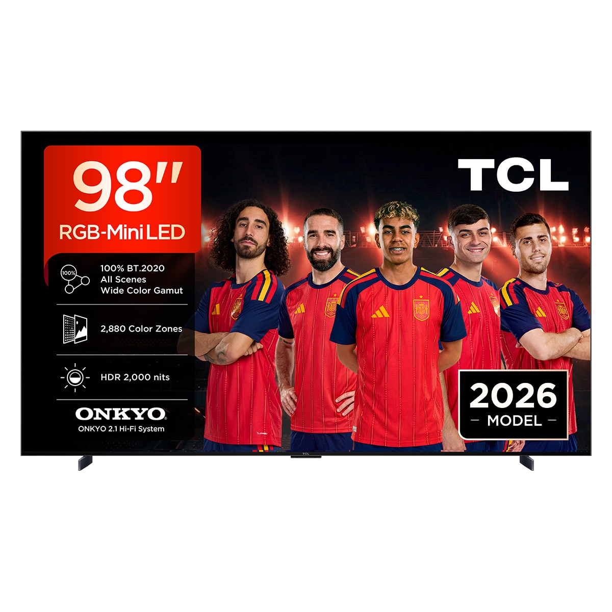 TCL - TV RGB-MiniLED 248cm (98") TCL 98RM7L, 4K HDR 2000 nits, Google TV, 2.1 Onkyo, 144Hz.