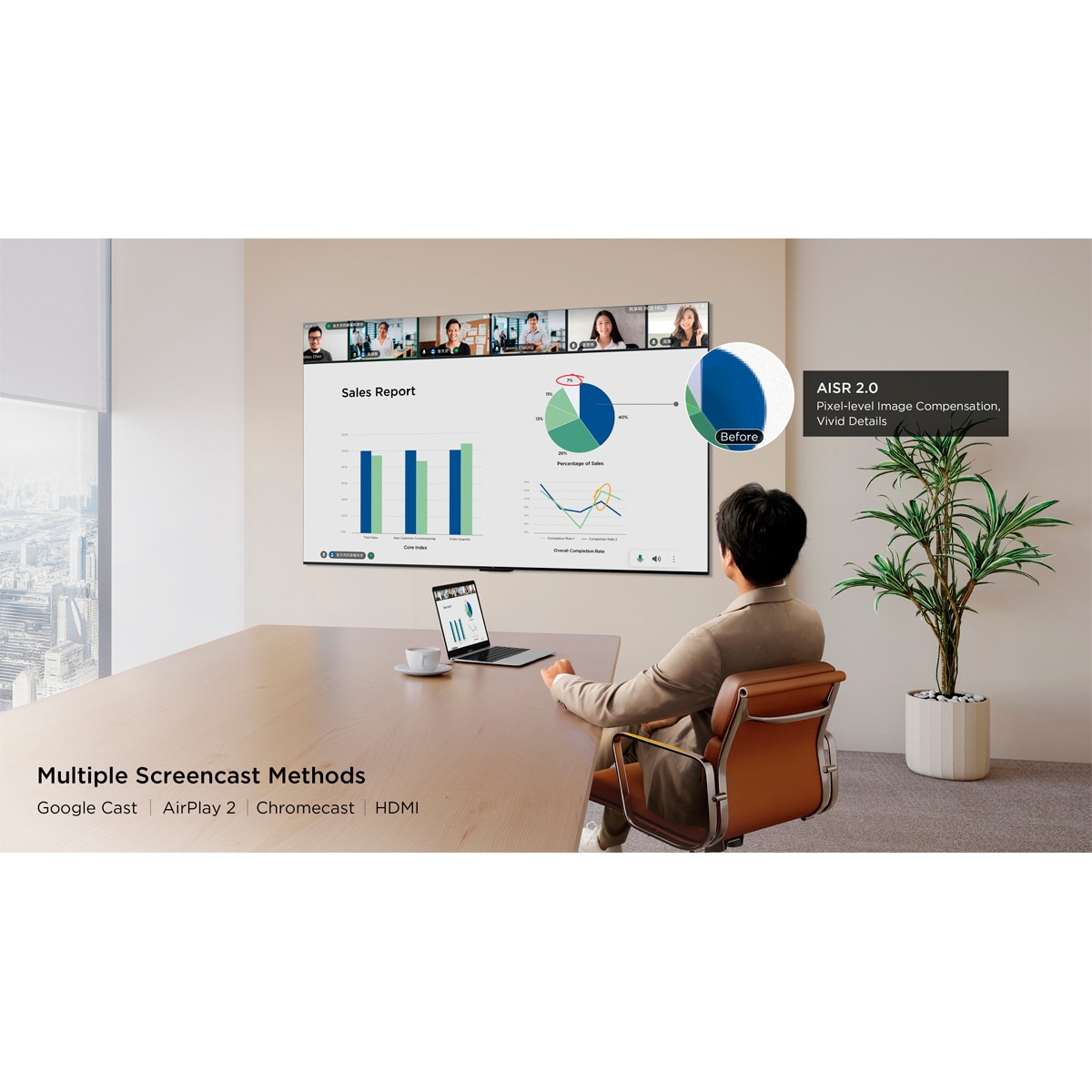 TV SQD-MiniLED 164cm (65") TCL 65C7L, 4K HDR 3000 nits, Google TV, 144Hz, Dolby Vision & Atmos, Audio by Bang & Olufsen Acero oscuro-5