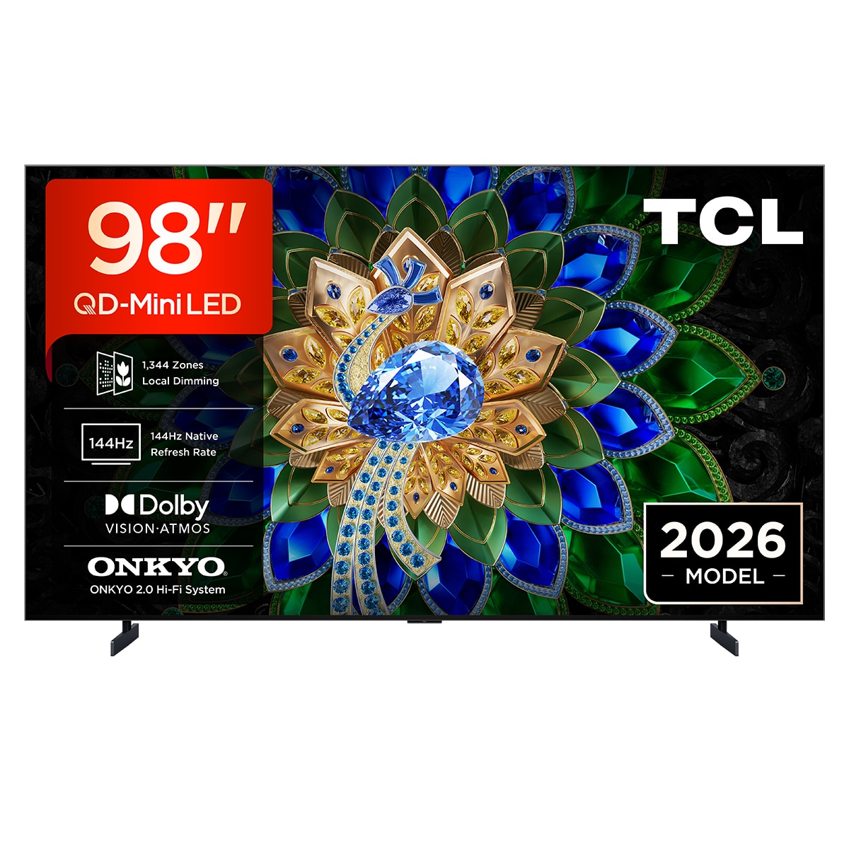 TCL - TV QD-MiniLED 248cm (98") TCL 98A400U, 4K HDR 2500 nits, Google TV, Dolby Vision IQ & Atmos, 2.0 Onkyo, 144Hz, AirPlay 2.