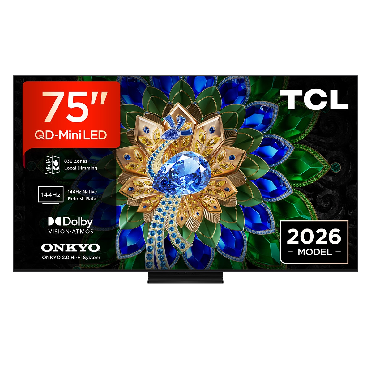 TCL - TV QD-MiniLED 189cm (75") TCL 75A400U, 4K HDR 2500 nits, Google TV, Dolby Vision IQ & Atmos, 2.0 Onkyo, 144Hz, AirPlay 2.