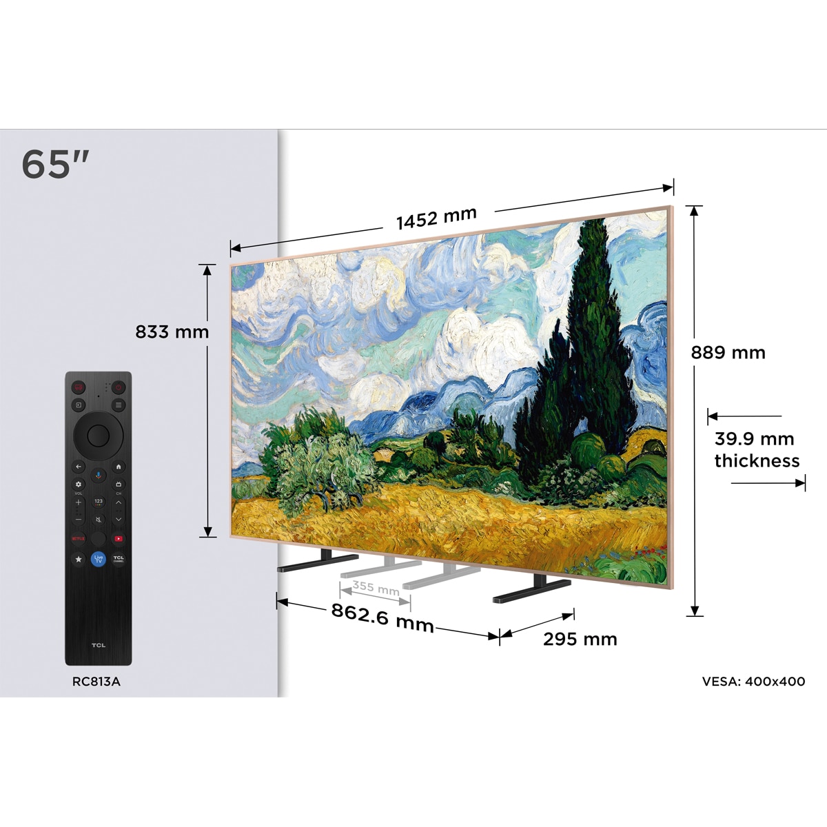 TV QD-MiniLED 164cm (65") TCL 65C6K PRO, 4K HDR 1000 nits, Google TV, Dolby Vision & Atmos, 2.1 Onkyo, 144Hz, AirPlay 2 Acero oscuro-2