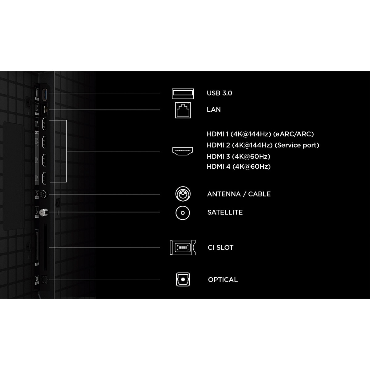 TV QD-MiniLED 215cm (85") TCL 85P8L, 4K HDR, Google TV, 144Hz VRR, Onkyo 2.1 - Acero oscuro Acero oscuro-4