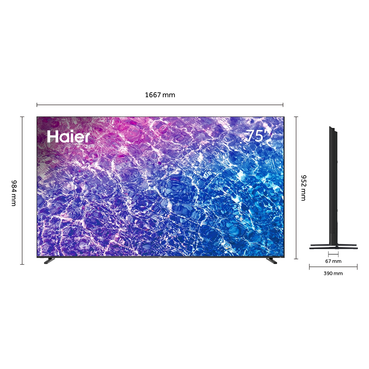 TV Mini LED 191 cm (75") Haier M92 H75M92FUX 4K UHD, 144Hz, Google TV, HDR10+, Dolby Vision IQ, Dolby Atmos Negro-2