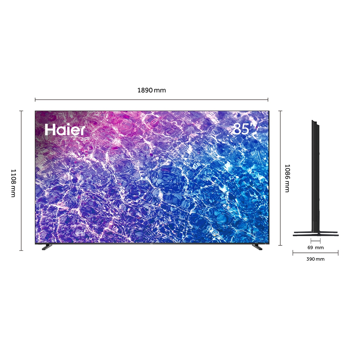 TV Mini LED 215 cm (85") Haier M92 H85M92FUX 4K UHD, 144Hz, Google TV, HDR10+, Dolby Vision IQ, Dolby Atmos Negro-2