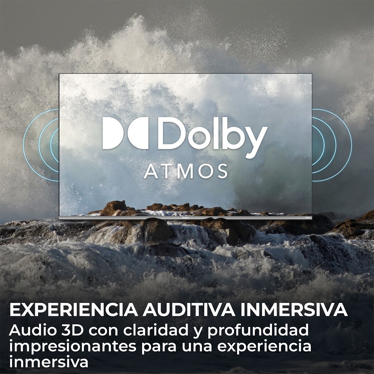 TV QLED 164 cm (65") Haier S90 H65S90GUX 4K UHD, 144Hz DLG240Hz, Google TV, HDR10+, Dolby Vision IQ, Dolby Atmos Sound by KEF Negro-6