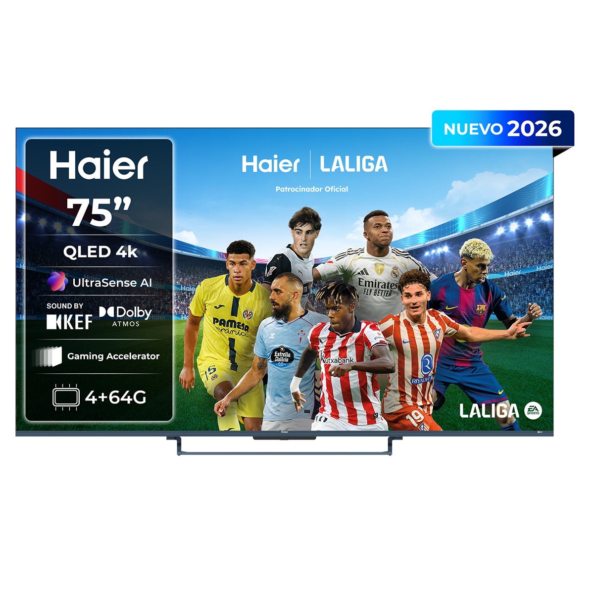 Imagen 0 de TV QLED 189 cm (75") Haier S90 H75S90GUX 4K UHD, 144Hz DLG240Hz, Google TV, HDR10+, Dolby Vision IQ, Dolby Atmos Sound by KEF