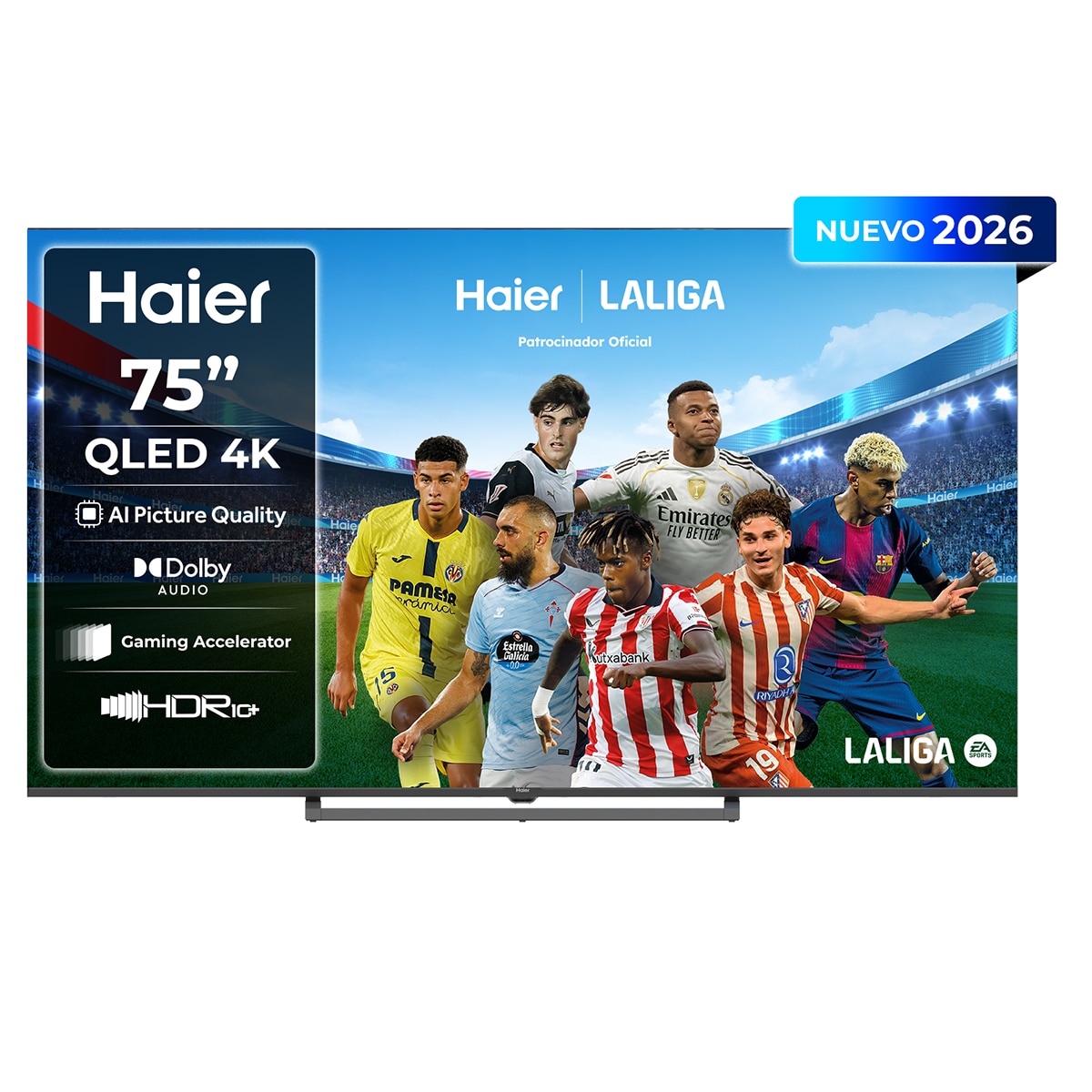 Imagen 0 de TV QLED 189 cm (75") Haier S80 H75S80GUX 4K UHD, 60Hz, Google TV, HDR10, Dolby Audio, AIPQ (AI Picture Quality)