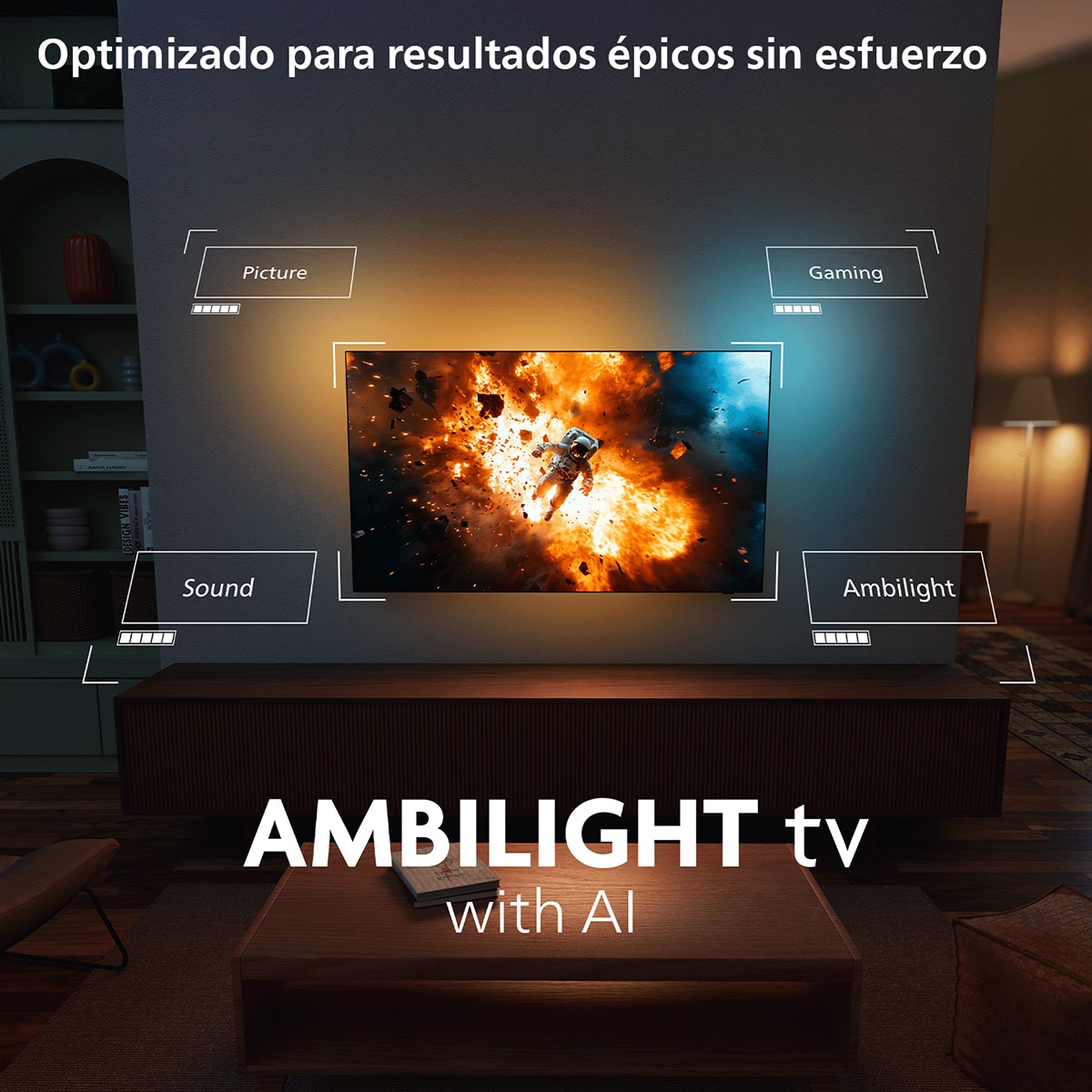 TV LED 164cm (65") Philips Ambilight 65PUS8001 4K UHD, Smart TV, Dolby Atmos, Titan OS - Negro mate Negro mate-9