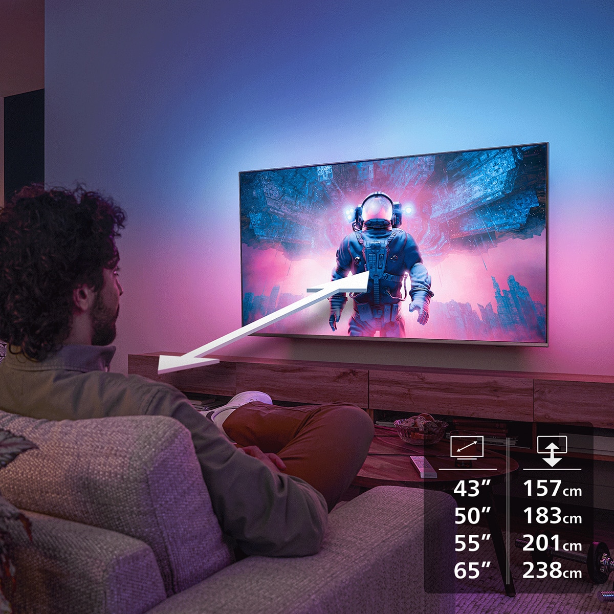 TV LED 164cm (65") Philips Ambilight 65PUS8001 4K UHD, Smart TV, Dolby Atmos, Titan OS - Negro mate Negro mate-15