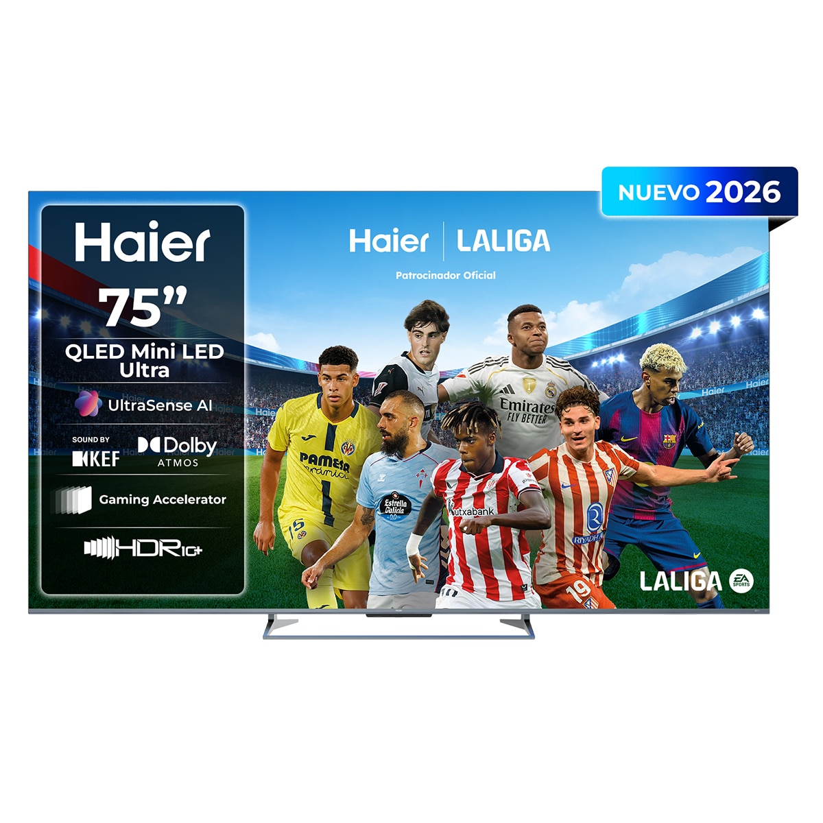 Haier - TV Mini LED 189,2 cm (75”) Haier M90 H75M90GUX 4K UHD, 144?Hz, Google TV, HDR10+, Dolby Vision IQ, Dolby Atmos.