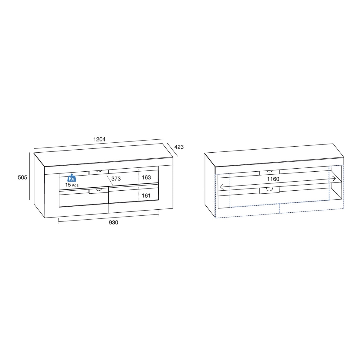 Mesa para TV LCD/LED Gisan PLS-80 hasta 139,7 cm (55'') Negro-3