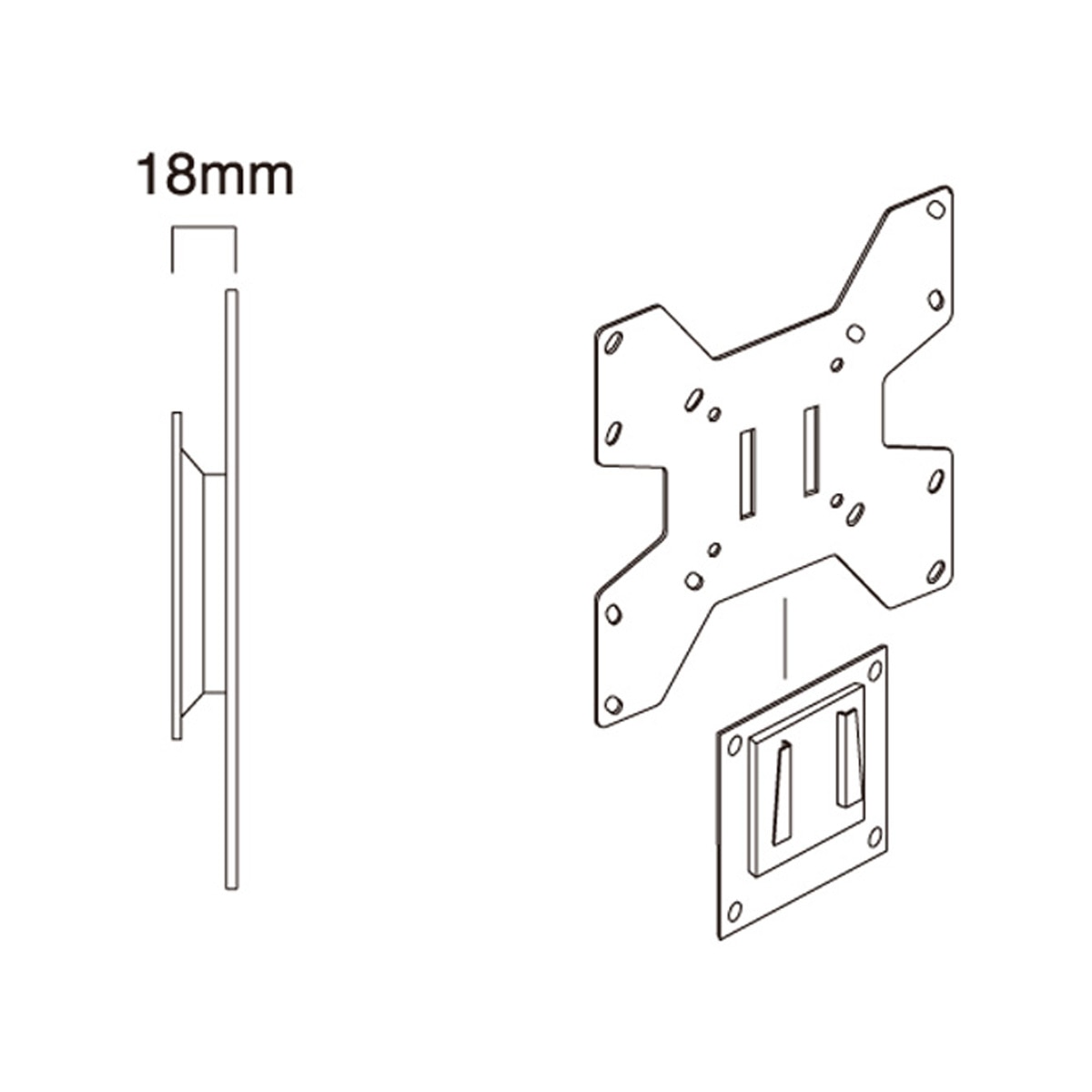 Soporte mural para TV LCD / LED Gisan AX.104 de 81,28 a 109,22 cm (32 a 43'') 3