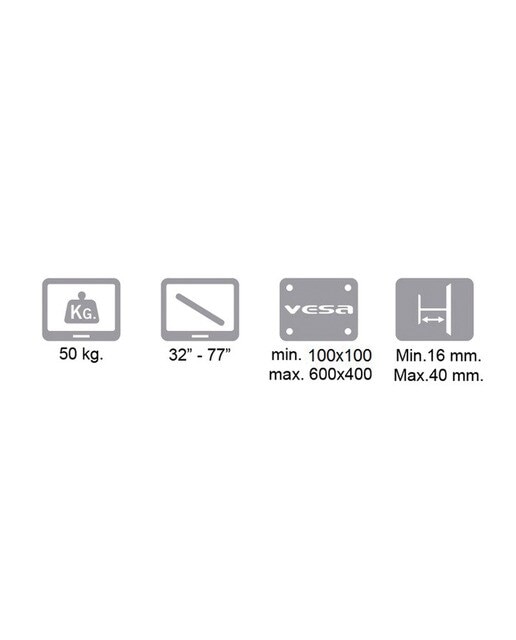Soporte mural fijo para TV LCD / LED Gisan AX.106 de 81,28 a 195,58 cm (32 a 77'') 2
