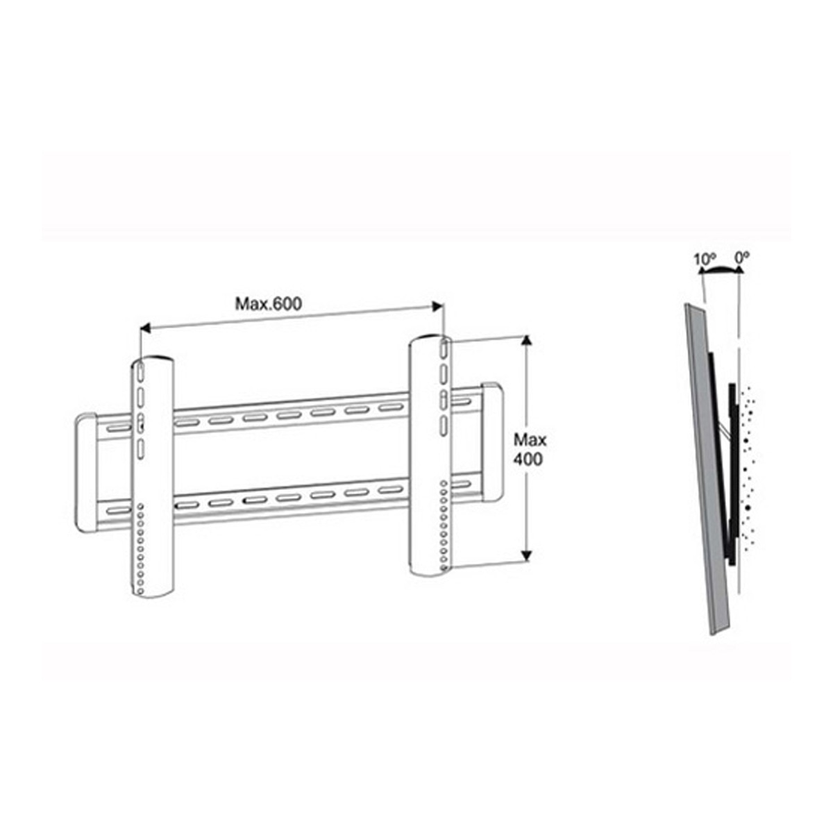 Soporte mural para TV LCD / LED Gisan AX.107 de 81,28 a 165,1 cm (32 a 65'') 3