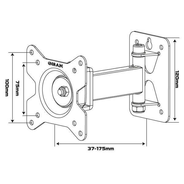 Soporte mural para TV LCD / LED Gisan AX.110 de 55,88 a 81,28 cm (22 a 32'') 3
