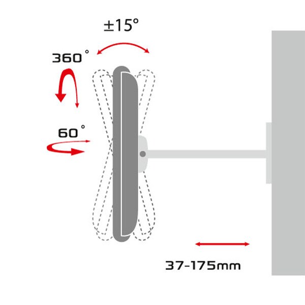 Soporte mural para TV LED Gisan AX.210 de 81,28 a 124,46 cm (32 a 49'') 3