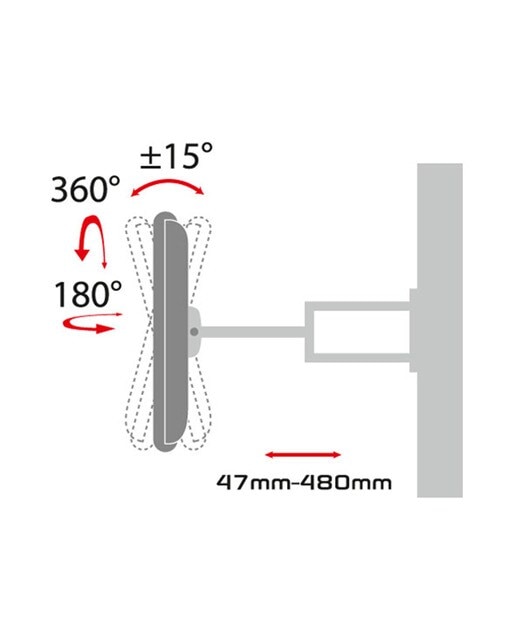 Soporte mural para TV LCD / LED Gisan AX.412 de 109,22 a 139,70 cm (43 a 55'') 2