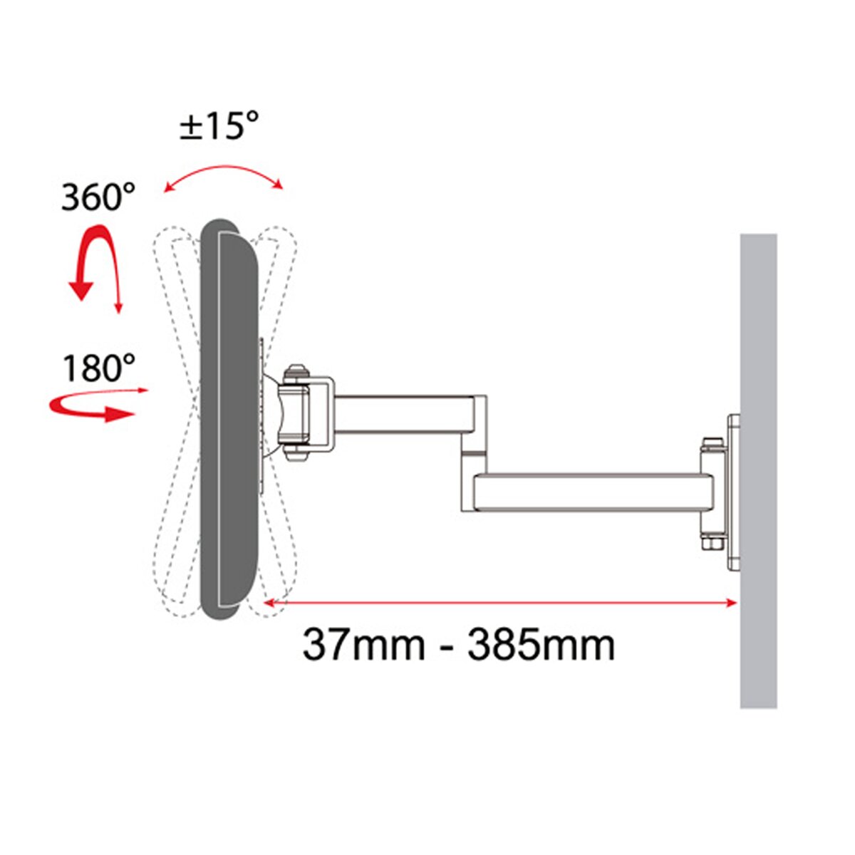 Soporte mural para TV LED Gisan AX.112 de 55,88 a 81,28 cm (22 a 32'') Negro-2