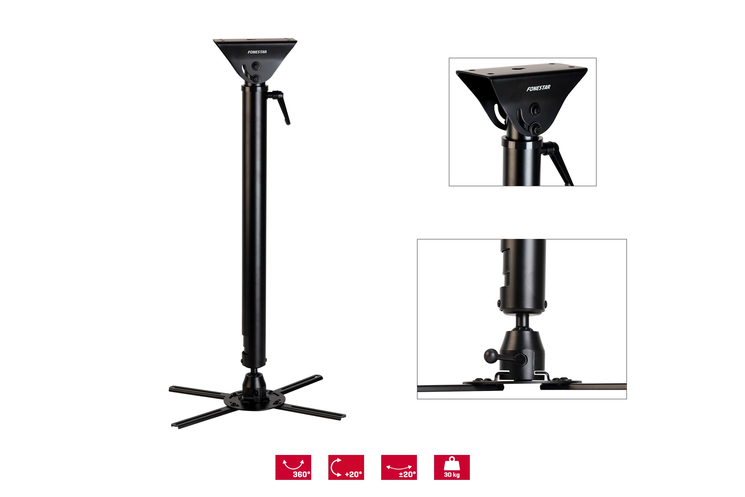 Soporte de techo para proyectores Fonestar SPR-568N Negro-2