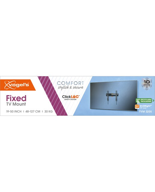 Suporte de Parede Fixo para TV Vogel´s TVM 3205 de 19" a 50" até 30 kg Preto-3