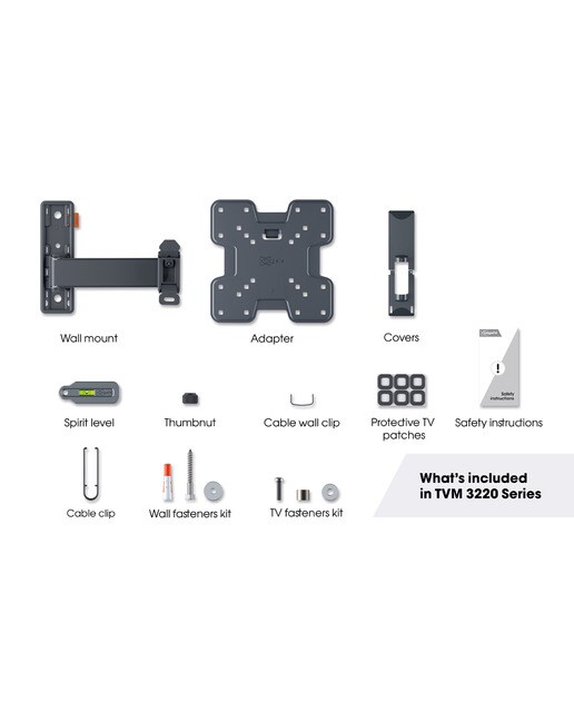 Suporte de Parede Giratório para TV até 120º Vogel's  TVM 3225 de 19" a 43" até 15 Kg Preto-7