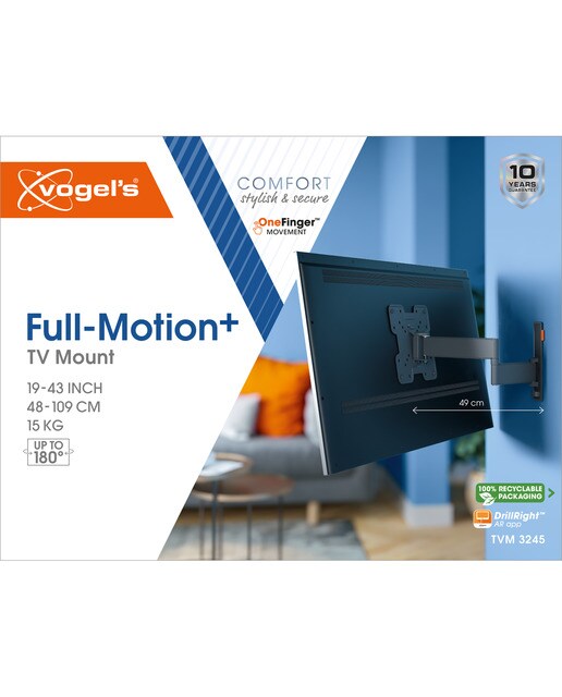 Soporte de pared giratorio hasta 180º Vogel's TVM 3245 para TV de 19" a 43" negro hasta 15 kg Negro-2