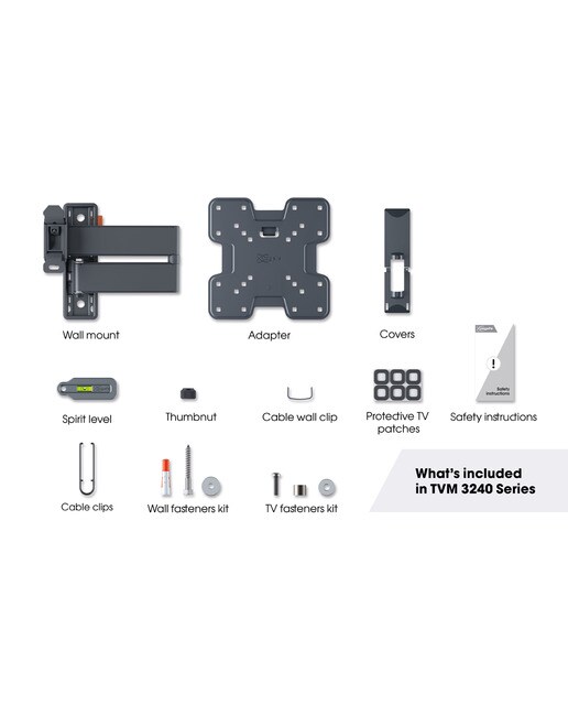 Soporte de pared giratorio hasta 180º Vogel's TVM 3245 para TV de 19" a 43" negro hasta 15 kg Negro-6