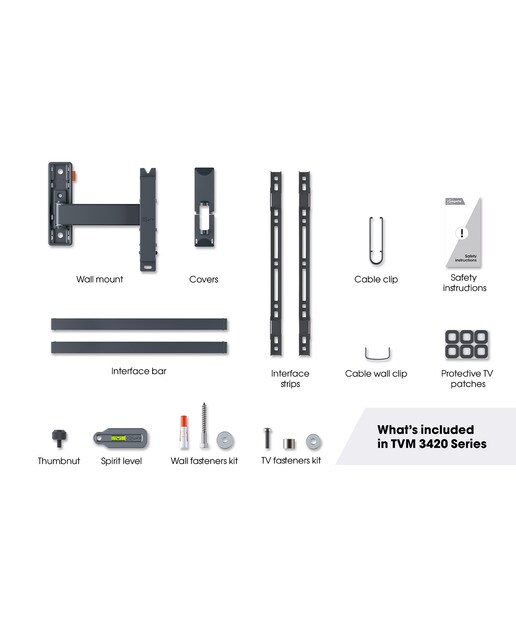 Soporte de pared giratorio hasta 120º Vogel's TVM 3425 para TV de 32" a 65" hasta 25 kg Negro-6