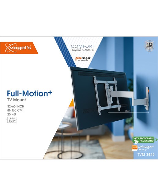Suporte de Parede Giratorio de 180º Para TV Vogel's TVM 3445 de 32" a 65" até 25 Kg Branco-2