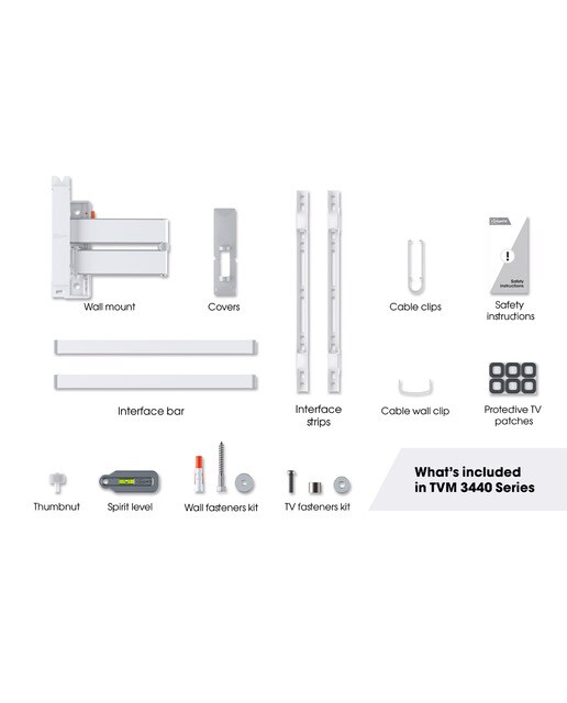 Suporte de Parede Giratorio de 180º Para TV Vogel's TVM 3445 de 32" a 65" até 25 Kg Branco-7