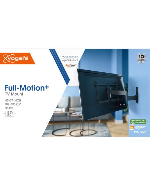 Soporte de pared giratorio hasta 180º Vogel's TVM 3645 para TV de 40" a 77" hasta 35 kg - Negro Negro-2