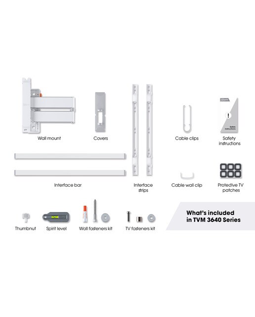 Soporte de pared giratorio hasta 180º Vogel's TVM 3645 para TV de 40" a 77" hasta 35 kg Blanco-7