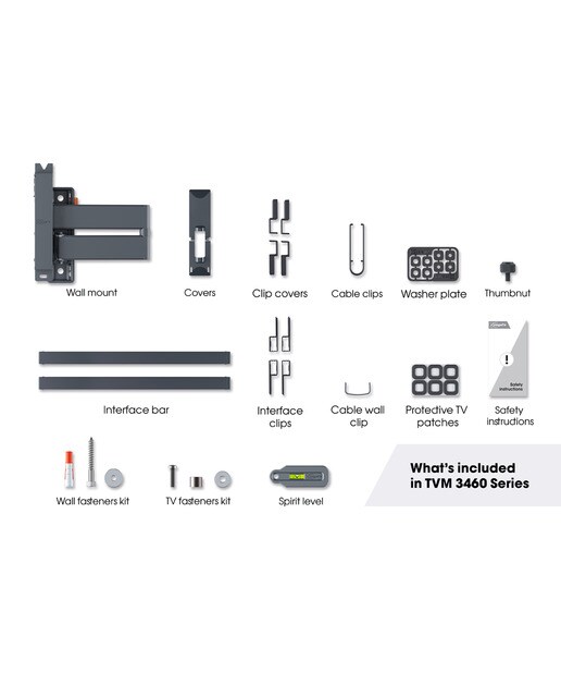 Suporte de Parede Giratório até 180º para TV Vogel's TVM 3465 de 32" a 65" até 25 Kg Preto-7