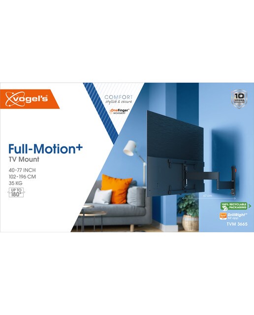Soporte de pared giratorio hasta 180º Vogel's TVM 3665 para TV OLED de 42" a 77" hasta 35 kg Negro-3