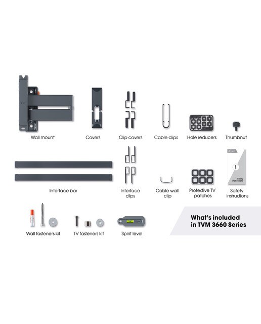 Soporte de pared giratorio hasta 180º Vogel's TVM 3665 para TV OLED de 42" a 77" hasta 35 kg Negro-7
