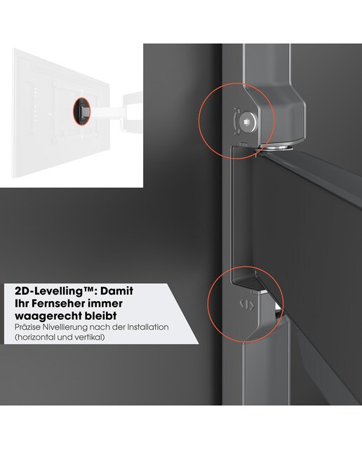 Soporte de pared giratorio Vogel's TVM 5445 para TV de 32" a 65" Platino-5