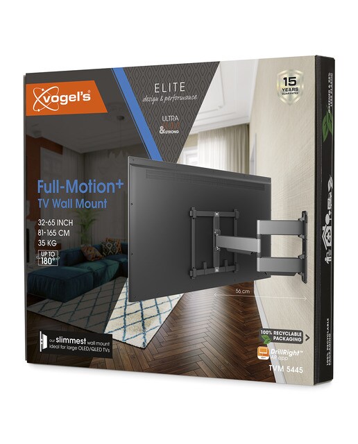 Soporte de pared giratorio Vogel's TVM 5445 para TV de 32" a 65" Platino-7