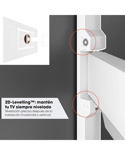 Soporte de pared giratorio Vogel's TVM 5445 para TV de 32" a 65" Blanco-5