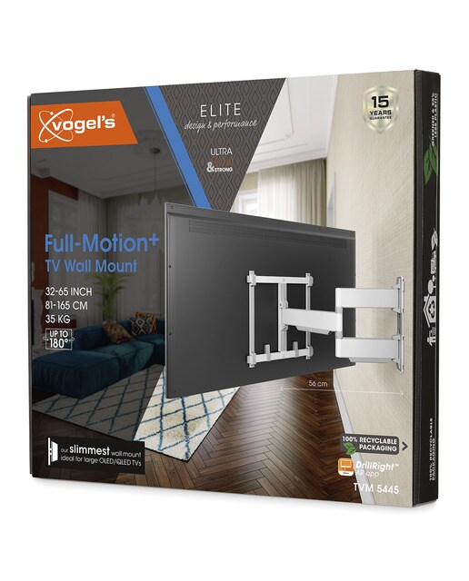 Soporte de pared giratorio Vogel's TVM 5445 para TV de 32" a 65" Blanco-7
