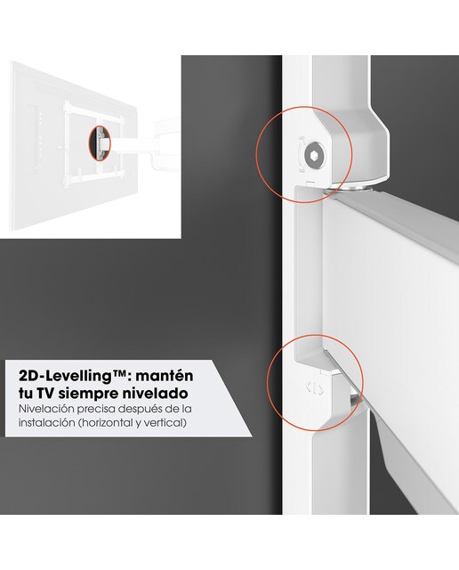 Soporte de pared giratorio Vogel's TVM 5645 para TV de 40" a 77" Blanco-5