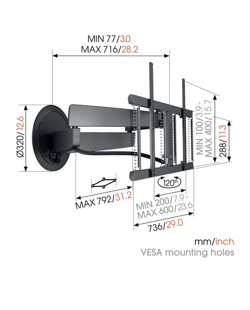 Suporte de Parede Eletrónico Vogel's SIGNATURE MotionMount TVM 7675 para TV de 40" a 77" Preto-2