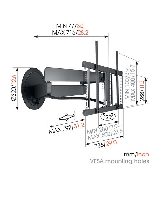 Suporte de Parede Vogel's SIGNATURE DesignMount TVM 7655 para Televisores de 40" a 77" Preto-2